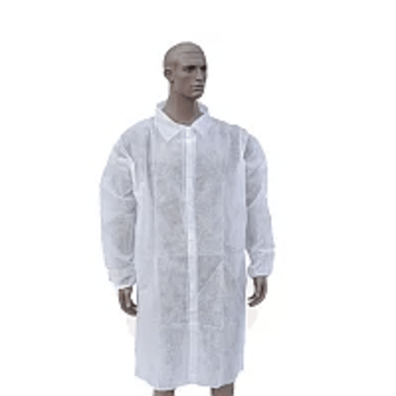 Халат на липучках захисний, рукав на резинці, матеріал спанбонд щ 25 гр/м2